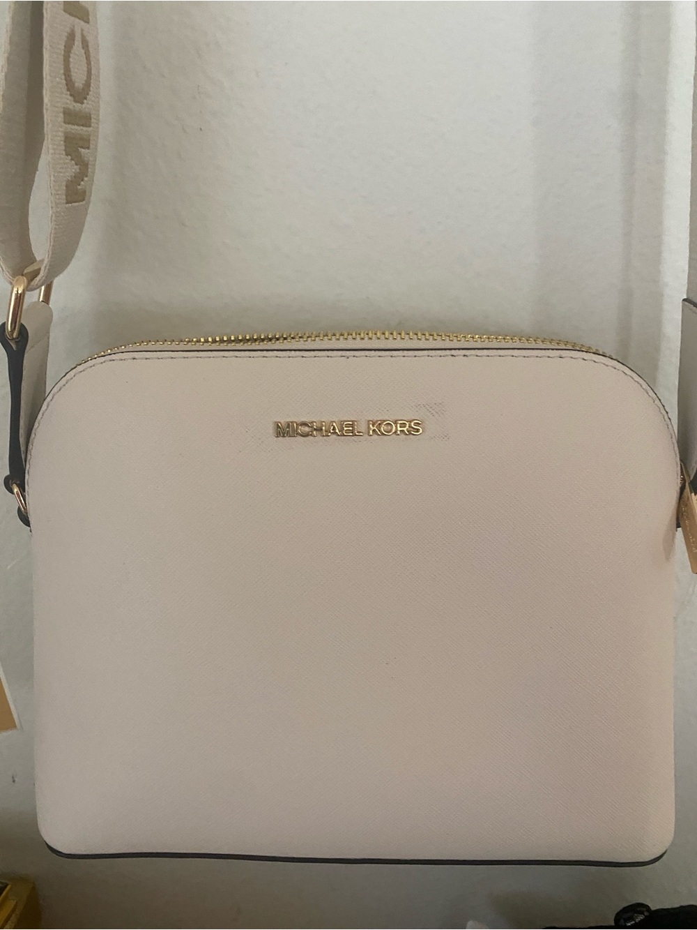 Michael Kors Light Pink Saffiano Crossbody with Gold Hardware